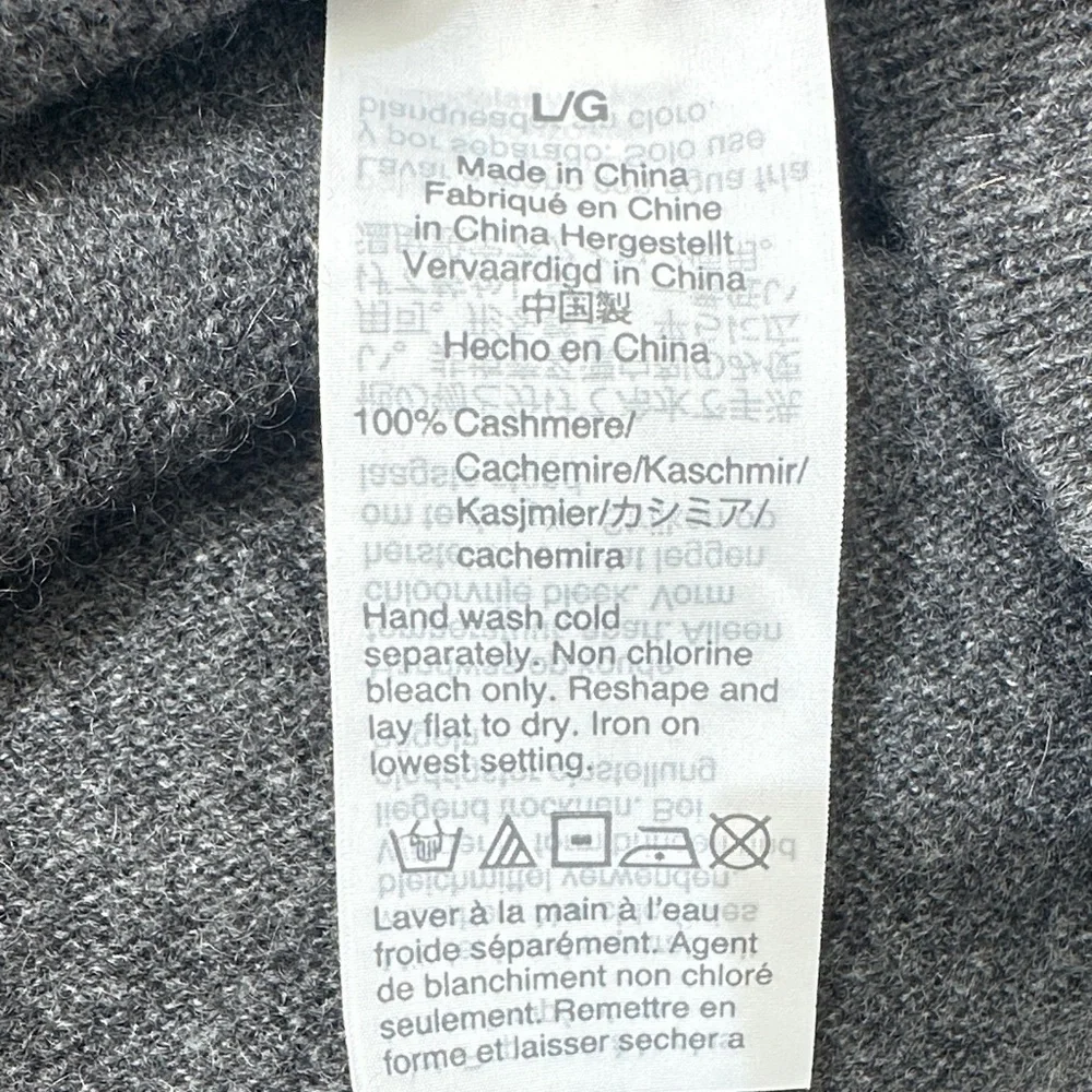 J Crew 100% Cashmere Turtleneck Sweater sz L Dark Grey - Picture 10 of 12